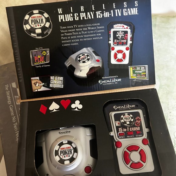 BRAND NEW WORLD SERIES POKER &MORE  EXCALIBUR  WIRELESS PLUG&PLAY 15 in1 TV game - Picture 4 of 4